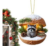2D Flat Animal Christmas Tree Ornaments Cute Holiday Pendant Outdoor Yard