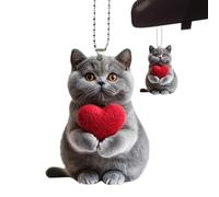 2d Piso Gato Adorno Animales Decoraciones Coche, Lindo Coche Accesorios Decoraciones Amor Gato, Único Adornos Coche Para Navidad Y Cumpleaños, Accesorios Coche Lindo Acrílico Regalos Divertidos Para H