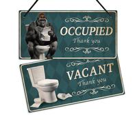 [2D ] Putuo Decor 1pc Letrero Reversible de Cara en PVC, Indicando 'Ocupado Gracias' y 'Disponible Gracias', una Placa Colgante Adecuada para el Hogar, , Baño, o Baño, Como Regalo