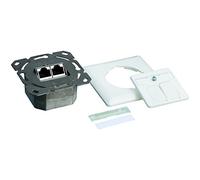 2direct GmbH Salida De Pared Logilink Cat.6, 2X Rj45, Entrada De Cable De Señal Blanca, Horizontal