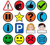 2DOBOARD Imanes de Nevera - 16 Unidades 5 x 5 cm Imán Multicolor - Imanes Decorativos - Imanes de Emojis - Divertidos imanes coloreados para Nevera, Pizarra magnética, Pizarra Blanca