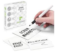 2DOBOARD Imanes para escribir - 7,5 x 7,5 cm blanco - 25 unidades - imanes Kanban, tarjetas magnéticas Scrum o tiras magnéticas se pueden escribir para pizarra blanca y nevera (blanco)