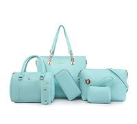 2E-youth Conjunto de bolso de mano para mujer, bolso de hombro, talla L, 4C-azul claro, Large