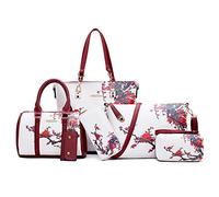 2E-youth Designer Purses And Handbags For Women Satchel Shoulder Bag Tote Bag For Work Clutch Purses (white&red)