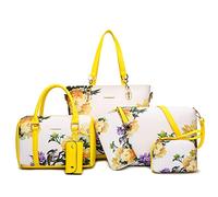 2E-youth Monederos y bolsos de diseño para mujer, bandolera con asa, 1F-amarillo, Large