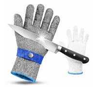 2EcomPack Guantes anticorte cocina nivel ANSI A9, protección integral de palma, dorso, dedos y muñeca, CE EN 388:2016 2 4 4 X F, con guante interior de nylon para mayor comodidad. (1, M)