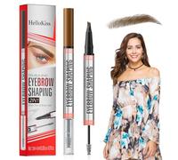 2en1 Lápiz de Cejas y Gel Transparente para Cejas Fijador de Cejas Tinte Cejas Gel Fijador Cejas LáPiz Microblading para Cejas Kit Dar Forma y Definir Las Cepillo Cejas(Marrón Claro)