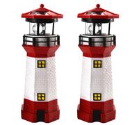 2er Juego De LED Faro 28CM Iluminación Solar Blanco Rojo Decoración Jardín