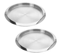 2er Set Acero Inox. Bandeja Ø 35CM Plata Redondo Tableta Decorativa de Camarero