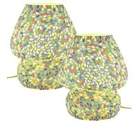2er Set Boho Decoración Lámpara de Mesa Lámpara Mesa de Noche Mosaico Lámpara De