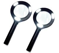 2er Set Lupa Lectura Con Luz de Lectura Plástico LED Lupa
