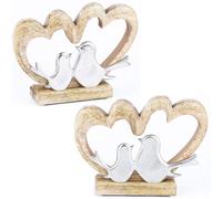 2er Set Soporte de Exhibición Deco Objeto Decorativo Plata Mesa Herz Regalo Amor