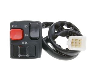 2EXTREME interruptor de manillar izquierdo 8 pines intermitentes/luces/bocina compatible con Derbi Senda, Aprilia RX SX 50 AM6 - unidad de conmutador negra