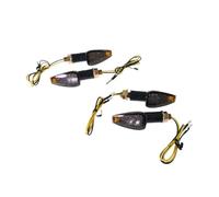 2EXTREME juego 4x mini intermitentes LED para moto, quad, scooter & ciclomotor - homologados, 12V, rosca M10, cristal ahumado, negro, 85mm