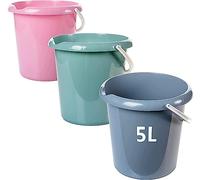 2friends Teo Modelo Teo Cubo de Limpieza 5 litros, Paquete de 3 Cubos de plástico, Cubo de Agua en 3 Colores, Cubo doméstico de plástico Resistente, Apto para Alimentos