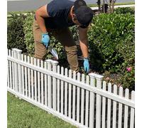 2ft H x 2ft W (3 Panels) No Dig Zippity Roger Rabbit Garden Fence Kit White Vinyl Picket Fence Panels Perfect Garden Fences and Borders for Dogs Do