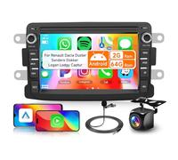 2G&64G 7" Radio de Coche para Renault Dacia Duster Sandero Dokker Logan Lodgy Captur con Carplay Android Auto Wireless,Android 15,Bluetooth,Radio RDS/FM,navi WiFi,cámara de visión Trasera AHD