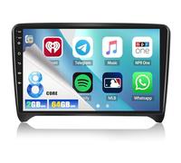 2G+64G 8 Core CAMECHO Android 13 para Audi TT 8J MK2 2008-2014 con Navi Carplay Android Auto, 9 Pulgadas Pantalla Doble DIN autoradio con Bluetooth5.0 FM/RDS+DSP