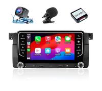 [2G+64G] Autoradio para BMW E46 (1999-2005) Serie 3 318i 320i 320d M3 con Android Auto y CarPlay inalámbrico, Radio de Coche Bluetooth Stereo con Cámara de Marcha Atrás/Mic/CANbus/WiFi/USB/App Store