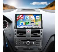 2G+64G CAMECHO Android 13 Autoradio para Mercedes-Benz C-Class W204 S204 2007-2010 con Navi Carplay Android Auto,Doble DIN Radio con 9 Pulgadas Pantalla con Bluetooth FM/RDS SWC+Cámara Trasera
