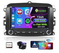 [2G+64G] Hikity Radio Coche para Fiat 500L 2013-2019 Android Coche inalámbrico Carplay Android Auto con 7 in IPS GPS Bluetooth WiFi FM RDS Mirror Link Android Auto SWC Mic Cámara Trasera