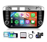 2G+64G Inalámbrico Carplay Android Radio de Coche para FIAT Linea Punto Evo Linie 2012-2015 7 Pulgadas Radio 2 Din con Android Auto GPS Navi WiFi Mirror Link Bluetooth FM/RDS/USB/EQ/SWC Cámara Trasera