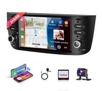 2G&64G Podofo Radio de Coche 2 DIN para para FIAT Punto 2010-2016/para FIAT Linea 2012-2015 Carplay Android Auto con 6.2'' Touchscreen,WiFi/GPS,HiFi Bluetooth Radio RDS/FM+AHD Back-up Cámara+CANBUS