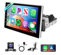 2G+64G Wireless Apple Carplay Android 1 DIN Radio de Coche con Android Auto GPS Navi WiFi 9 Pulgadas Radio Coche con Mirror Link Bluetooth FM/RDS/Dab+/OBD2/DVR/USB Control del Volante Cámara Trasera
