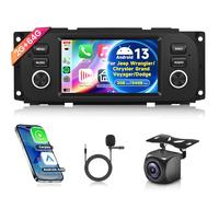 2G+64G Wireless Carplay Android Radio de Coche para Jeep Grand Cherokee Wrangler Liberty Chrysler Grand Voyager 300M PT Cruiser RAM 1500 2500 5 Pulgadas Radio Android Auto Navi GPS WiFi Bluetooth FM