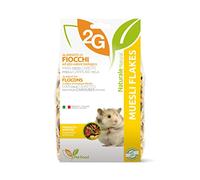 2G Pet Food Muesli Flakes para roedores Copos de Cereales, legumbres, Verduras y Frutas Mezcla energética y vitaminas sin conservantes Made in Italy 350 g