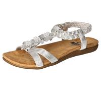 2Go Fashion 8018-815-21, Sandalias Planas Mujer, Plata, 39 EU