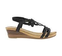 2Go Fashion 8910-806-9, Sandalias con cuña Mujer, Negro, 39 EU
