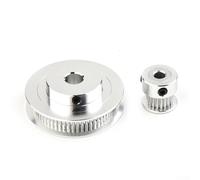 2GT - Juego de poleas de distribución con poleas de aluminio de 20 dientes y 60 dientes, correa de distribución de bucle cerrado de 200 mm para impresoras 3D (Reprap, para Prusa, MendelMax), paso de 2