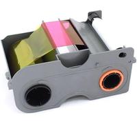 2ID -Fargo 045030 YMCKO - Cartucho de cinta de color con rodillo de limpieza para impresora de tarjetas de identificación DTC1250 - Cinta original Fargo, impresiones a todo color para tarjetas de
