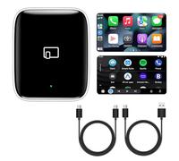 2in1 carplay inalambrico & Adaptador Android Auto inalambrico, Carplay Wireless Android Auto Wireless Adapter Convierte con Cable en inalámbrico WiFi de 5Ghz para iOS10+ Android11.0+ con Auto 2017+