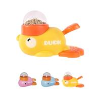 2in1 Dog Interactive Slow Feeder Duck Shaped Cat Feeders Toy for Cats Dogs Anti-Gulping Duck-Shaped Design No Battery Required for Fun Mealtime (Yellow)