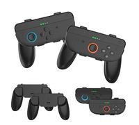 2in1 Hand Grip for Switch 2 2025 with Wrist Strap Detachable Handle Grips Holder for Joycon Controllers Game Accessories 1Pair Black