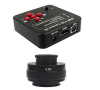2K 38MP HDMI USB Industrial Electronic Digital Microscope Camera + 0.5X 0.35x Trinocular Stereo Microscope C Mount Adapter Lens(Camera - 0.5X)