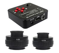 2K 38MP HDMI USB Industrial Electronic Digital Microscope Camera + 0.5X 0.35x Trinocular Stereo Microscope C Mount Adapter Lens(Camera - 0.35x 0.5X)