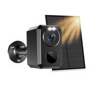 2K Camara de Vigilancia WiFi Exterior con Batería Recargable y Panel Solar, Visión Nocturna Color,Alarma Sonora y Luminosa,Detección de Movimiento PIR,Alarma,Almacenamiento SD/Nube,Audio de 2 Vias