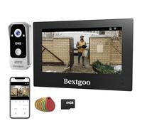 2K Videoportero WiFi con Apertura de Puerta, 7'' Monitor Táctil, 2 Hilos | con Tarjeta 64G, Desbloqueo en Remoto por App/Tarjeta IC, Visión Nocturna, Audio Bidireccional, Detección de Movimiento, IP66