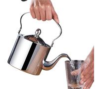 2L Stainless Steel Gooseneck Kettle - Long Spout Tea Boiler with Fine Filter, Thickened Teapot for Induction & Open Flame Cooking | Coffee Water Kettle for Kitchen Camping Travel Office Restaurant