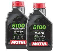 2LT Aceite Motor MOTUL 5100 15W-50 Jaso MA2 4T Techosyntese Ester Semisintético