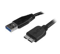 Startech Slim Usb 3.0 Micro B Cable 2 M One Size Black