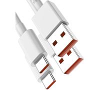 [2M 2Pack] Cable USB C Carga Rapida para Xiaomi 15T 17T Pro Poco X8 pro ,120W Cable Carga Rapida Tipo c para Xiaomi Pad 6S Pro 13T 12 11T Redmi Note 13 12 Black Shark POCO F6, Cable Tipo C Cargador