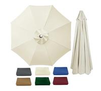 2M~4M Redondo Tela De Paraguas Recambio Tela Para Sombrilla De Mesa Exterior 6/8 Costillas, Impermeable, Protección UV Cubierta De Toldo De Repuesto,Para Jardín Patio Piscina(Beige,8ribs/2.5m)