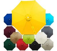 2m-4m Toldo de Repuesto para Sombrilla de Terraza Exterior, Cubierta Impermeable con Protección UV para 6 o 8 Varillas, Tela de Recambio para Parasol de Patio(Taupe,2.7m (8.8FT) - 6 Ribs)