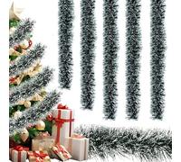 2m * 5pcs Guirnalda de Oropel de Nav-idad, Guirnalda N-avidad Metálicas, Oropel de Nav-idad Decoración Colgante, Adornos de Navida-d para el Arbol para Escaleras Paredes Ventanas Fiestas