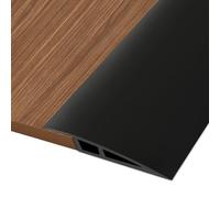 2M * 7CM Perfil de Transición para Suelo, Perfil PVC Perfil Transición Suelo Desnivel Autoadhesivo para Diferencia de Altura de 15-20 mm, Tapajuntas Suelo Perfil de Unión para Suelos (Negro)
