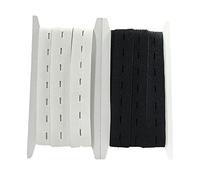 2M Banda Elástica con Ojales（1M Blanco + 1M Negro), Cinta Elástica, Goma Elástica de Costura, Cinta Para Coser, (101332, 20mm X 2M)